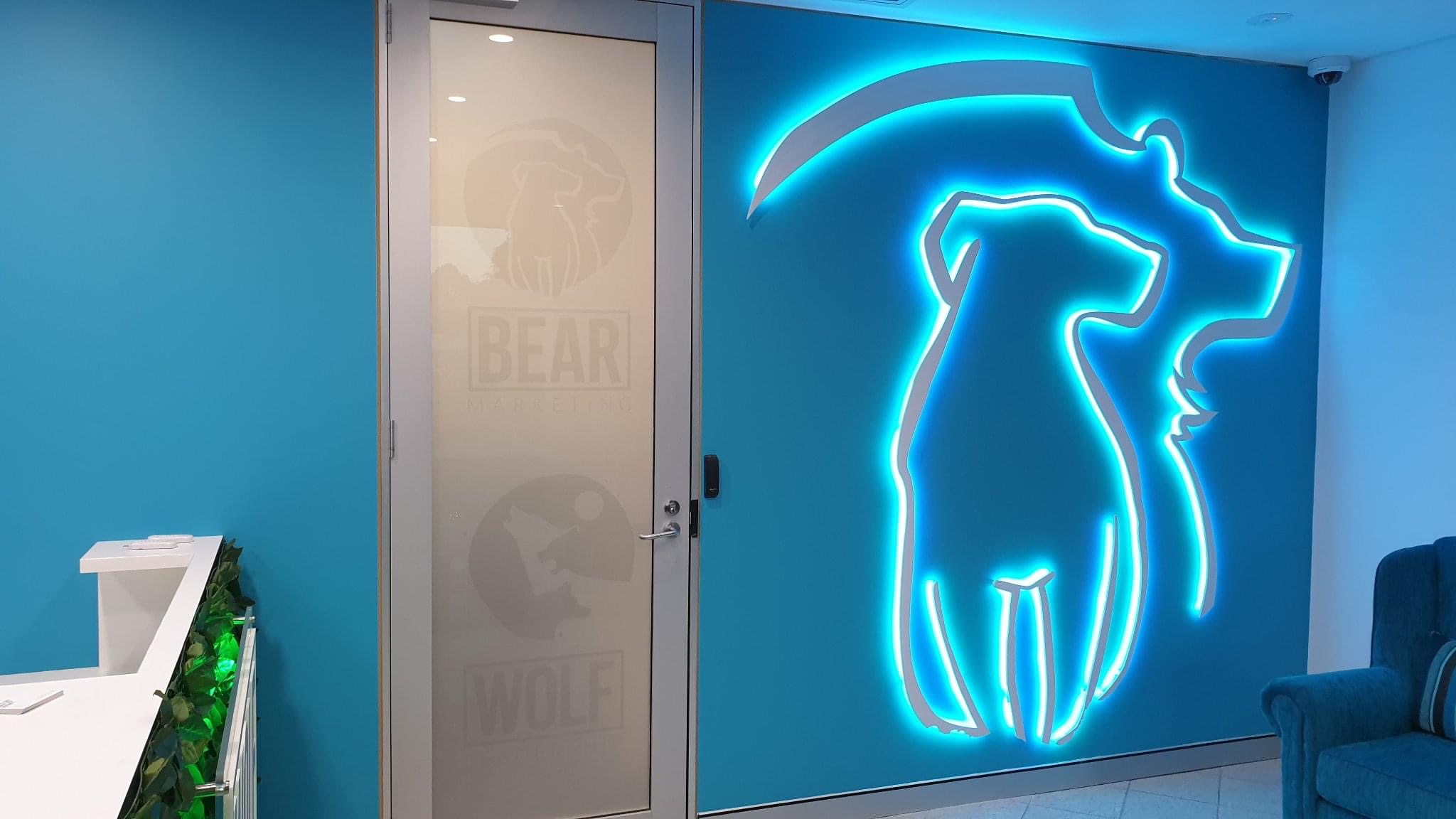 Bear Marketing Illuminated Reception Sign